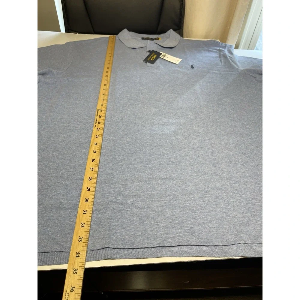 Ralph Lauren Polo Men's Big & Tall Size 4XL Soft Cotton Polo Shirt Blue New $125